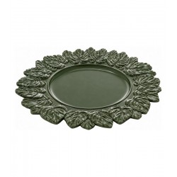 Sousplat 35cm de Plástico Patinado Garden Leaf Premium Verde - Lyor